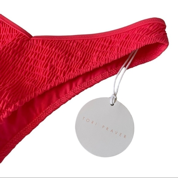 New! Tori Praver Sly Textured High Leg Bikini Bottom - Picture 2 of 11